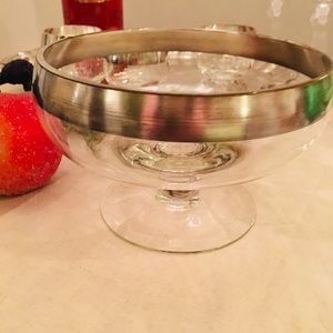 Vintage Dorothy Thorpe compote with silver band